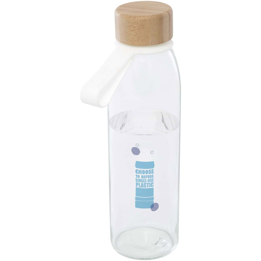 Porto 500 ml Glas-Flasche mit Silikongriff und Bambusdeckel 