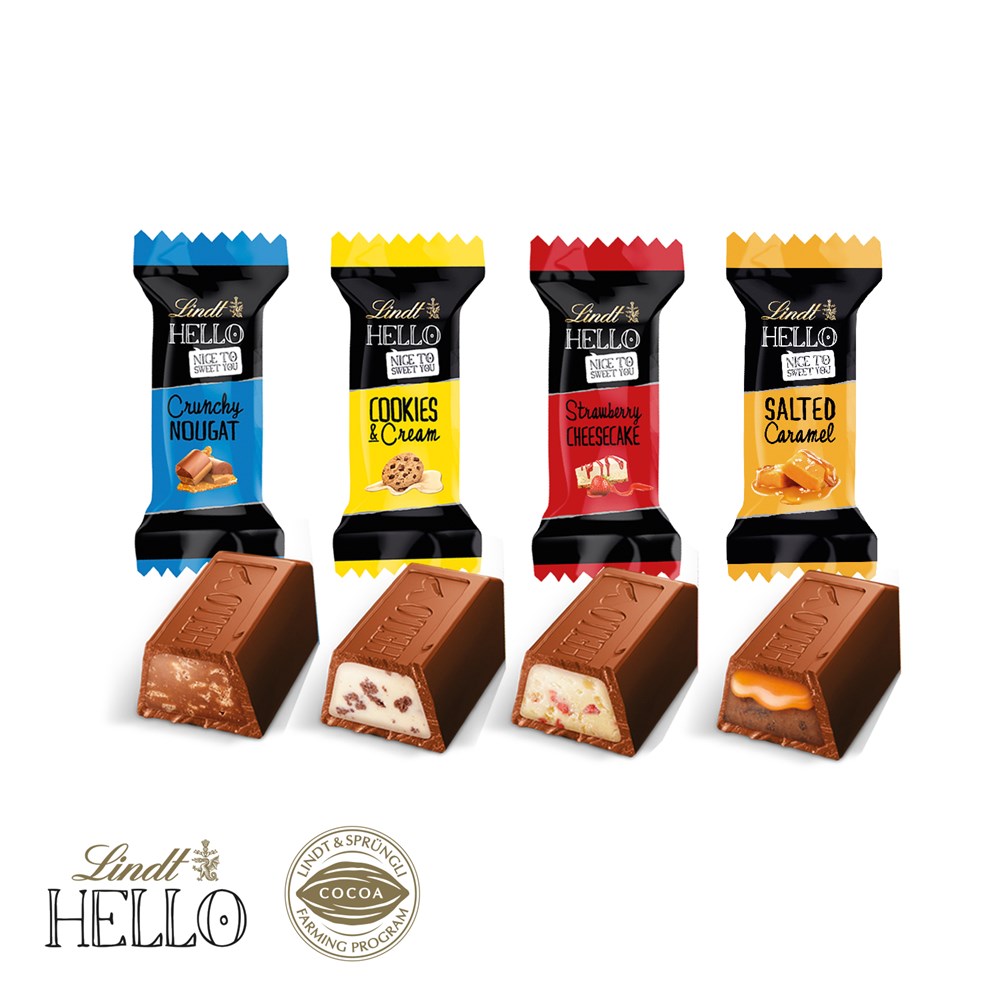 Adventskalender Lindt „HELLO“ Mini Stick Mix, Inlay aus 100% recyceltem Material