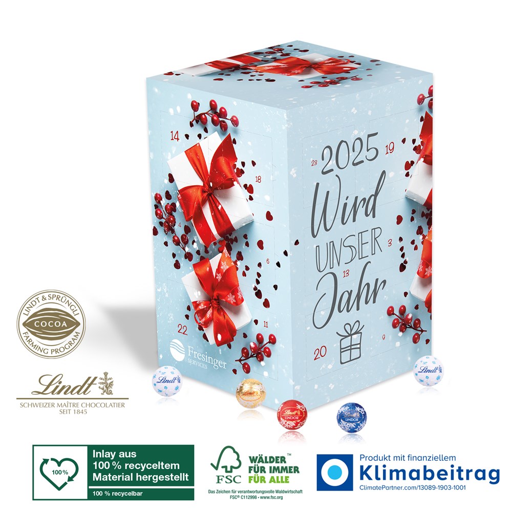 Adventskalender Cube „XL“ mit Lindt Schokolade