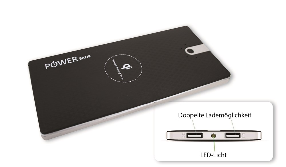 Wireless Charger und Powerbank "Big" schwarz