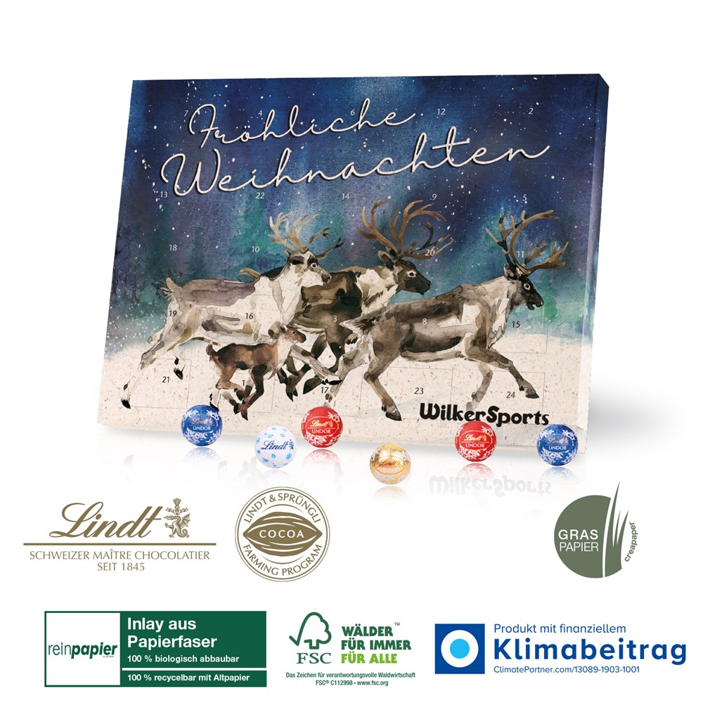 Adventskalender aus Graspapier Lindt „Gourmet Edition“ Organic