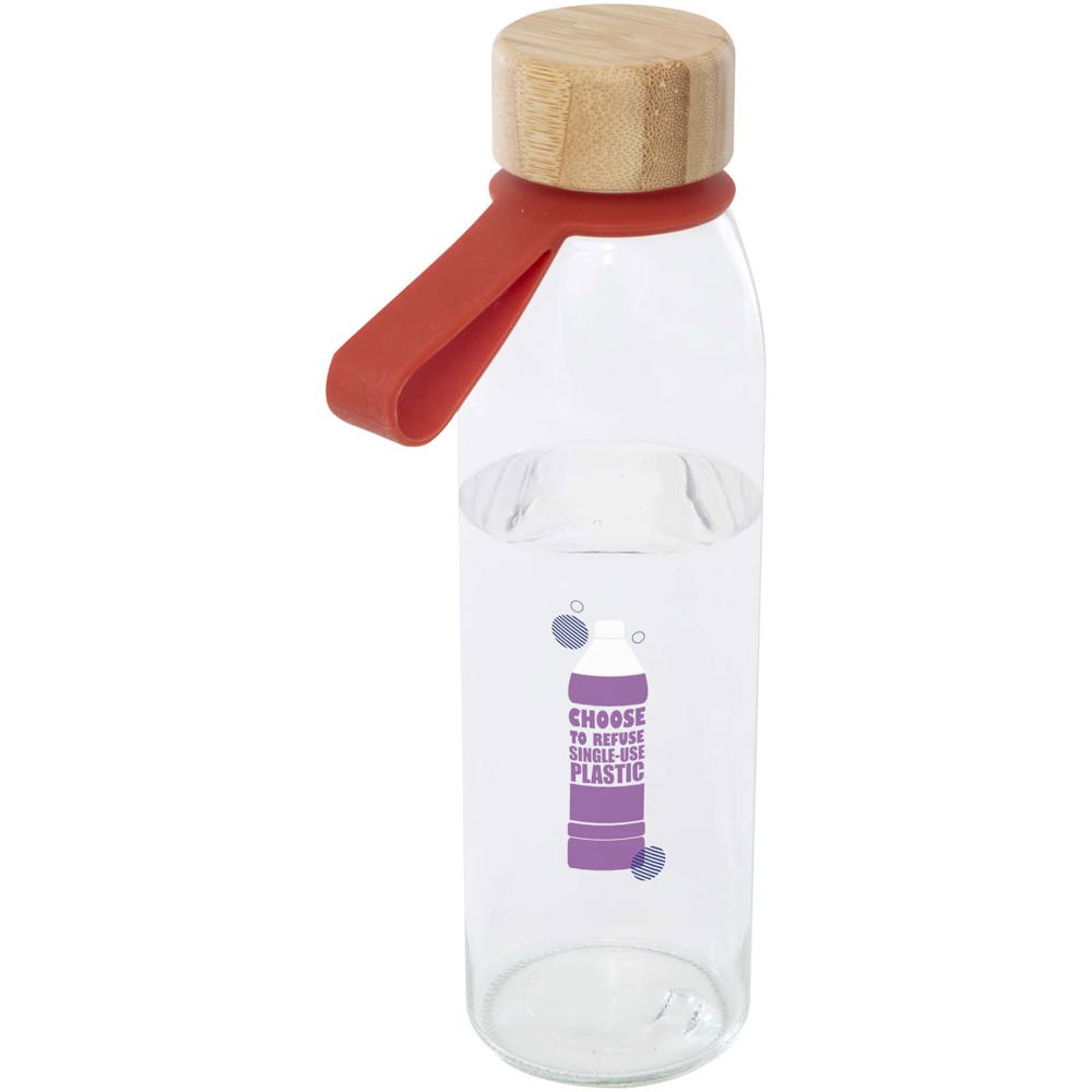 Porto 500 ml Glas-Flasche mit Silikongriff und Bambusdeckel 