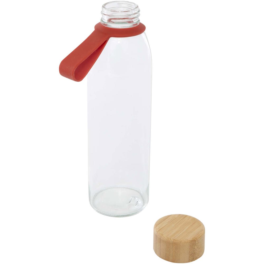 Porto 500 ml Glas-Flasche mit Silikongriff und Bambusdeckel 